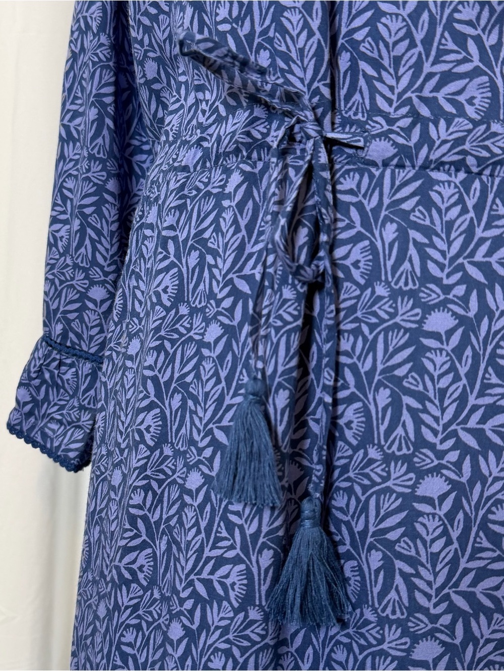 Beach to Bistro Sigrid Olsen Nina Gardenia Floral Blue Maxi Dress NWT Medium - Picture 7 of 9